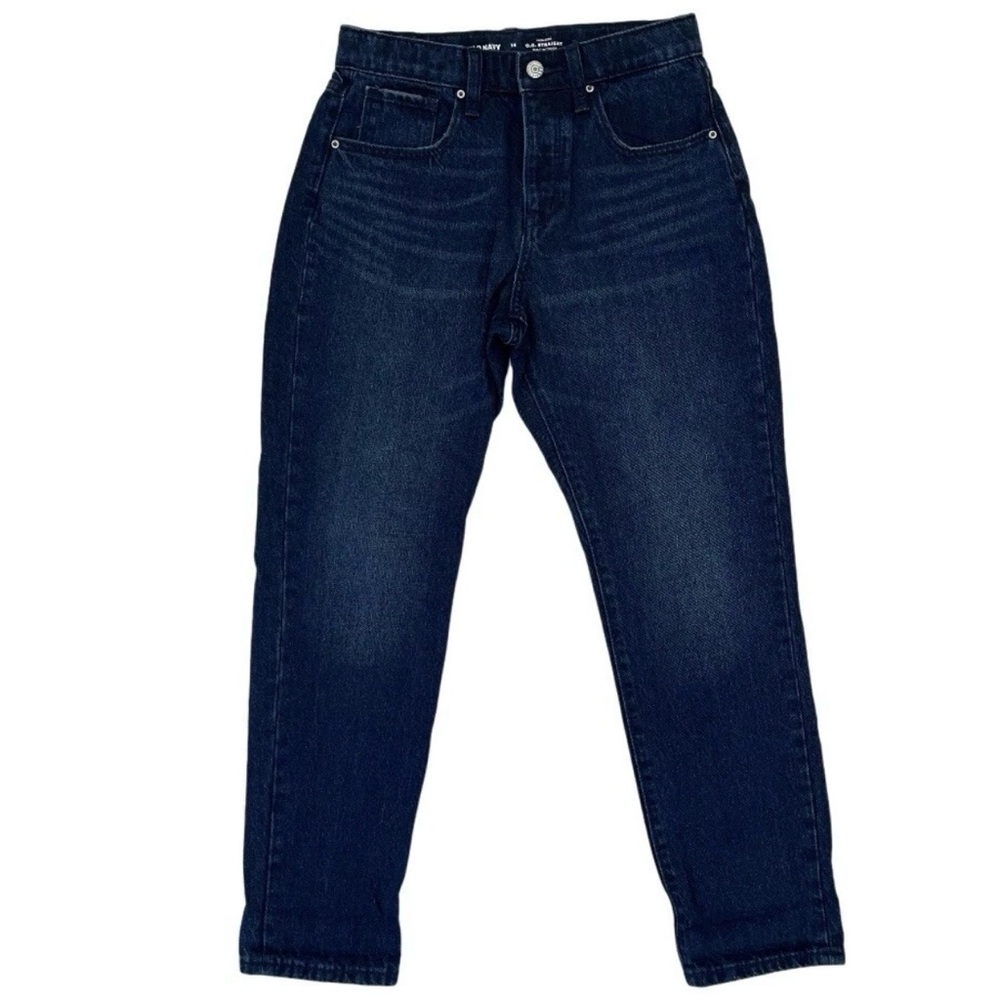 Old Navy Girls 14 OG Straight Jeans High Rise Dark Blue Adjustable Waist